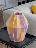 Lampe Aster en coton tissé à la main, tons Lavande, ocre et écrue